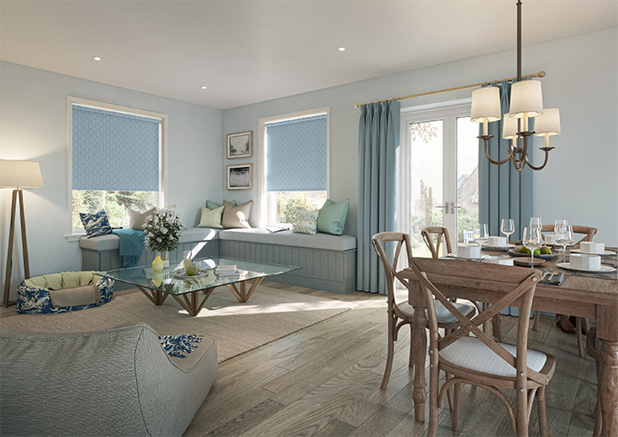Beech Leaf (Blackout), Blue Wash - Twist&Fit Roller Blind - Image 7